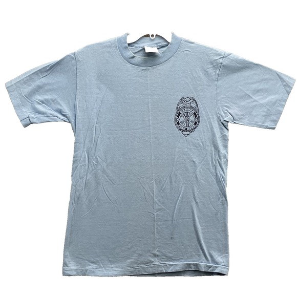 Vintage Graphic Tee Men's Large Denver Fire Dept. Maltese Crest Made in USA 90's